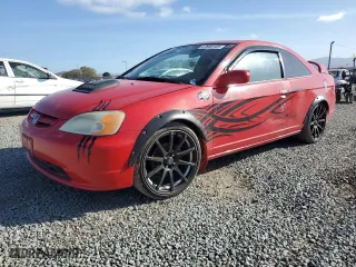 2001 Honda Civic EX with VIN 1HGEM22901L009803, listed as a Copart auction lot 47668165 with 230,728 mi miles and Salvage Title. Bid and sale history available at carsss.com. Image 1.