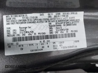 2012 Ford Focus SE with VIN 1FAHP3F24CL217777, listed as a IAAI auction lot 41831391 with 218,308 mi miles. Bid and sale history available at carsss.com. Image 9.