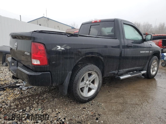 2012 Ram 1500 Express with VIN 3C6JD7ATXCG278339, listed as a Copart auction lot 45185215 with 122,129 mi miles and Salvage Title. Bid and sale history available at carsss.com. Image 3.