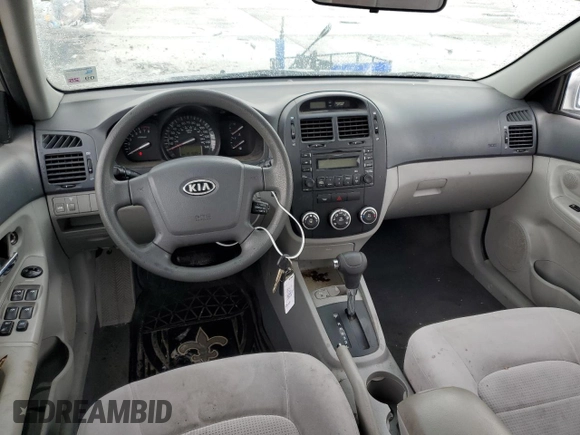 2008 Kia Spectra EX with VIN KNAFE121285529131, listed as a Copart auction lot 61096535 with 161,595 mi miles and Salvage title. Bid and sale history available at DreamBid. Image 8.
