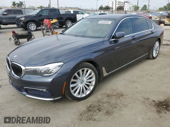 2016 BMW 7 Series 740i with VIN WBA7E2C51GG546677, listed as a Copart auction lot 63455445 with 106,553 mi miles and Salvage title. Bid and sale history available at DreamBid. Image 1.