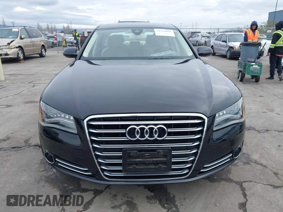 2012 Audi A8 L with VIN WAURVAFD7CN005452, listed as a IAAI auction lot 41529084 with 80,738 mi miles. Bid and sale history available at carsss.com. Image 12.
