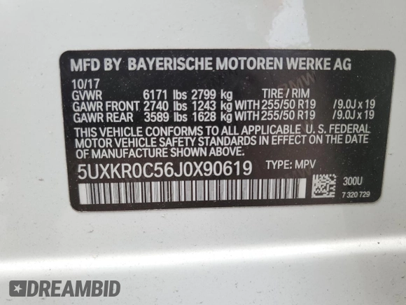 2018 BMW X5 xDrive35i with VIN 5UXKR0C56J0X90619, listed as a Copart auction lot 49496015 with 68,358 mi miles and Non Repairable. Bid and sale history available at carsss.com. Image 15.