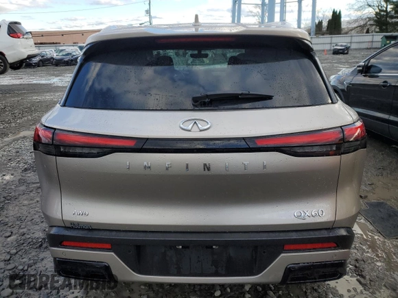 2024 Infiniti QX60 Luxe with VIN 5N1DL1FS3RC338779, listed as a Copart auction lot 86651844 with 19,487 mi miles and Salvage title. Bid and sale history available at DreamBid. Image 6.