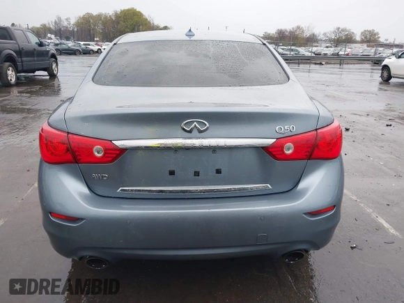 2015 Infiniti Q50 Premium with VIN JN1BV7AR4FM393974, listed as a IAAI auction lot 41874345 with 148,228 mi miles. Bid and sale history available at carsss.com. Image 16.