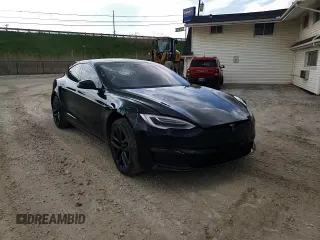 2021 Tesla Model S Plaid with VIN 5YJSA1E63MF451391, listed as a Copart auction lot 54821985 with 50,480 mi miles and Salvage title. Bid and sale history available at DreamBid. Image 13.