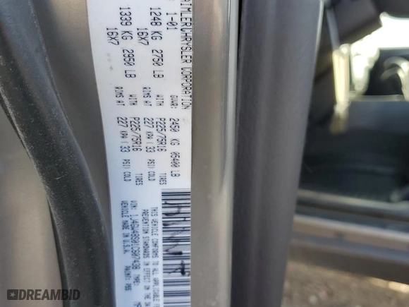 2001 Jeep Grand Cherokee Laredo with VIN 1J4GW48S01C607438, listed as a Copart auction lot 48805845 with 171,239 mi miles and Salvage Title. Bid and sale history available at carsss.com. Image 13.