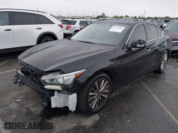 2021 Infiniti Q50 3.0t LUXE with VIN JN1EV7BP7MM705096, listed as a IAAI auction lot 41755035 with 92,476 mi miles. Bid and sale history available at carsss.com. Image 17.