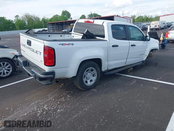 2022 Chevrolet Colorado 4WD Work Truck with VIN 1GCGTBEN6N1127343, listed as a IAAI auction lot 42106816 with 26,676 mi miles and . Bid and sale history available at DreamBid. Image 4.