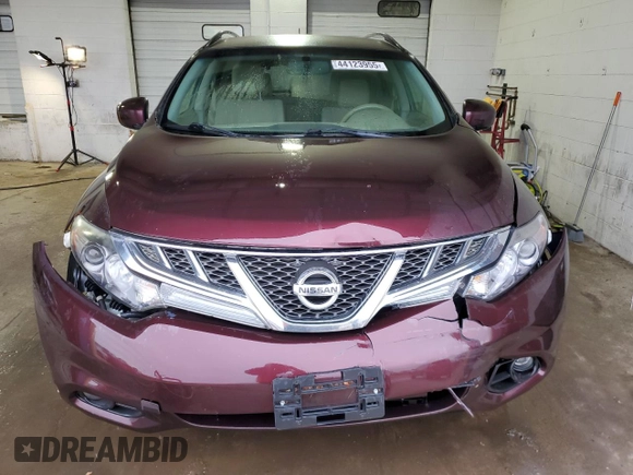 2013 Nissan Murano SV with VIN JN8AZ1MW4DW304888, listed as a Copart auction lot 44123955 with 134,020 mi miles and Salvage Title. Bid and sale history available at carsss.com. Image 5.