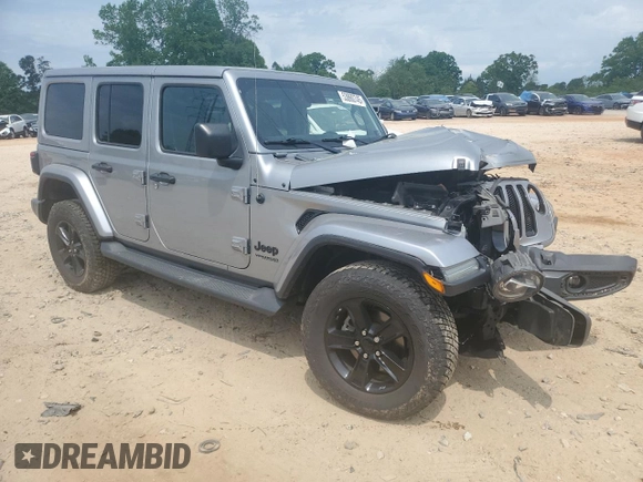 2020 Jeep Wrangler Unlimited Sahara Altitude with VIN 1C4HJXEN7LW134325, listed as a Copart auction lot 53860745 with 64,556 mi miles and Salvage title. Bid and sale history available at DreamBid. Image 4.