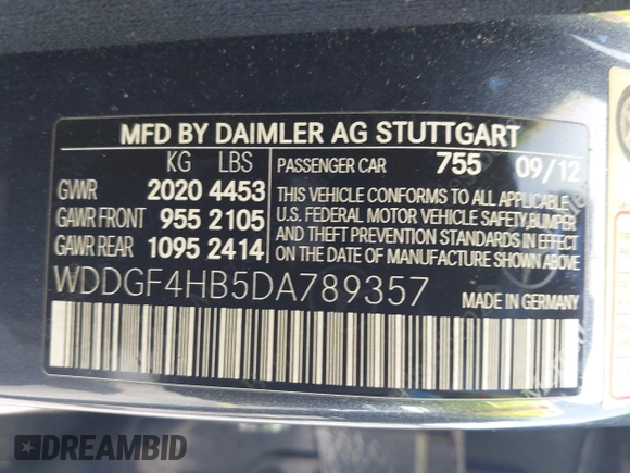 2013 Mercedes-Benz C 250 Sport with VIN WDDGF4HB5DA789357, listed as a IAAI auction lot 42176547 with 139,299 mi miles and . Bid and sale history available at carsss.com. Image 9.
