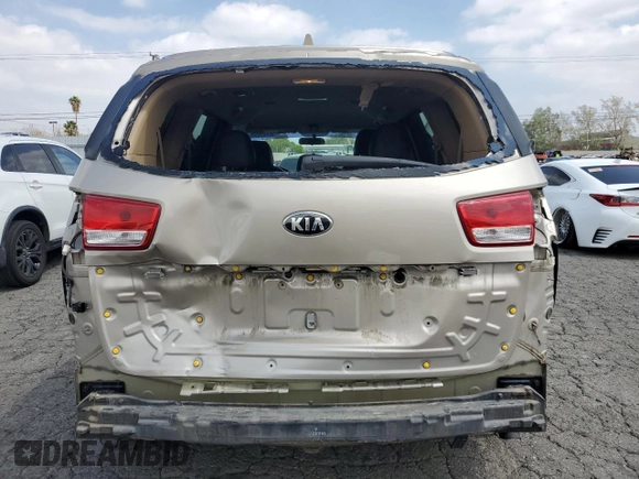 2016 Kia Sedona LX with VIN KNDMB5C10G6216306, listed as a Copart auction lot 50945055 with 73,754 mi miles and Salvage Title. Bid and sale history available at carsss.com. Image 6.