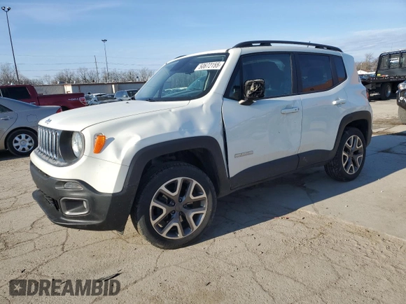 2017 Jeep Renegade Latitude with VIN ZACCJBBB2HPF24891, listed as a Copart auction lot 50672155 with 93,730 mi miles and Salvage Title. Bid and sale history available at carsss.com. Image 1.