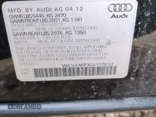 2012 Audi Q5 2.0T Premium Plus with VIN WA1LFAFP3CA107610, listed as a Copart auction lot 50108005 with 161,209 mi miles and Salvage Title. Bid and sale history available at carsss.com. Image 12.