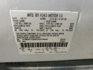 2017 Ford Explorer XLT with VIN 1FM5K7D88HGD78042, listed as a Copart auction lot 48371795 with 134,202 mi miles and Salvage Title. Bid and sale history available at carsss.com. Image 14.