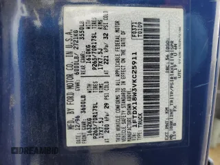 1997 Ford F-150 XL with VIN 1FTDX18W3VKC25911, listed as a Copart auction lot 44074305 with 184,409 mi miles and Salvage Title. Bid and sale history available at carsss.com. Image 12.