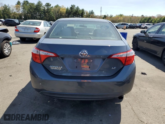 2014 Toyota Corolla L with VIN 2T1BURHE5EC143654, listed as a Copart auction lot 55558195 with 108,600 mi miles and Salvage title. Bid and sale history available at DreamBid. Image 6.