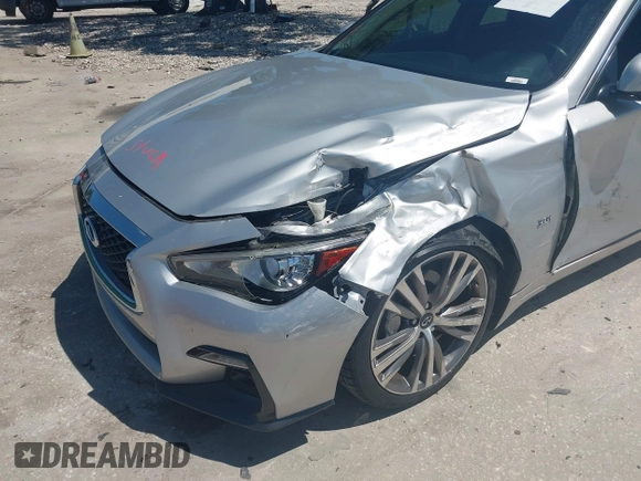 2018 Infiniti Q50 Luxe with VIN JN1EV7AP7JM358611, listed as a IAAI auction lot 42579521 with 102,922 mi miles and . Bid and sale history available at DreamBid. Image 6.