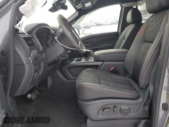 2024 Nissan Titan Pro-4X with VIN 1N6AA1ED1RN115335, listed as a Copart auction lot 42597585 with 5,381 mi miles and Salvage title. Bid and sale history available at DreamBid. Image 7.