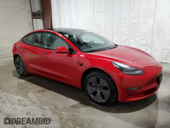 2022 Tesla Model 3 with VIN 5YJ3E1EA7NF372515, listed as a Copart auction lot 52853925 with 56,679 mi miles and Clean Title. Bid and sale history available at carsss.com. Image 4.