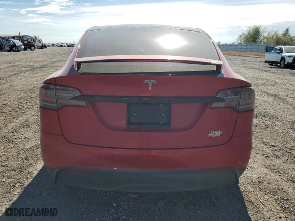 2022 Tesla Model X Plaid with VIN 7SAXCBE63NF345744, listed as a Copart auction lot 83081624 with 0 mi miles and Salvage Title. Bid and sale history available at carsss.com. Image 6.