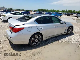 2015 Infiniti Q50 with VIN JN1BV7AP7FM331225, listed as a Copart auction lot 58298965 with 148,267 mi miles and Salvage title. Bid and sale history available at DreamBid. Image 3.