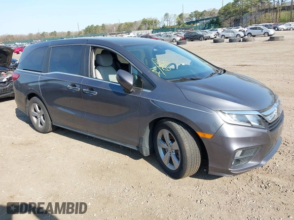 2019 Honda Odyssey EX with VIN 5FNRL6H53KB015260, listed as a IAAI auction lot 42106324 with 67,447 mi miles. Bid and sale history available at carsss.com. Image 1.
