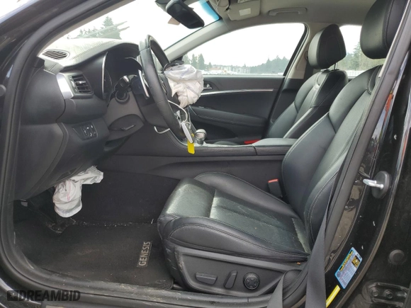 2019 Genesis G70 2.0T Advanced with VIN KMTG64LA6KU015298, listed as a Copart auction lot 50464495 with 77,203 mi miles and Salvage Title. Bid and sale history available at carsss.com. Image 7.