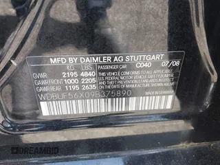 2009 Mercedes-Benz E 350 Luxury with VIN WDBUF56X09B375890, listed as a IAAI auction lot 42059318 with 103,474 mi miles and . Bid and sale history available at DreamBid. Image 9.