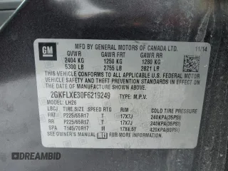 2015 GMC Terrain SLT with VIN 2GKFLXE30F6219249, listed as a Copart auction lot 45287735 with 147,331 mi miles and Salvage Title. Bid and sale history available at DreamBid. Image 12.