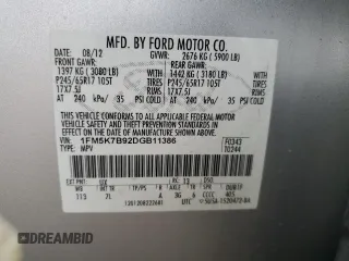 2013 Ford Explorer with VIN 1FM5K7B92DGB11386, listed as a Copart auction lot 87218764 with 160,059 mi miles and Salvage title. Bid and sale history available at DreamBid. Image 13.
