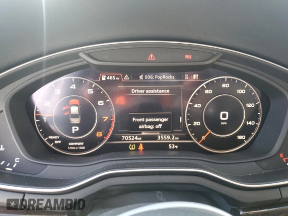 2018 Audi A4 Premium with VIN WAUDNAF41JN016647, listed as a Copart auction lot 48168125 with 70,524 mi miles and Salvage Title. Bid and sale history available at DreamBid. Image 9.