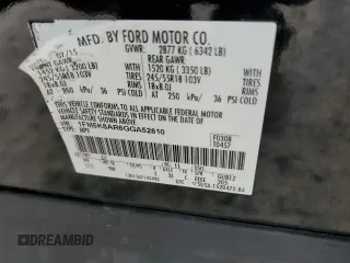 2016 Ford Utility Police Interceptor with VIN 1FM5K8AR6GGA52810, listed as a Copart auction lot 67097654 with 105,562 mi miles and Salvage Title. Bid and sale history available at carsss.com. Image 13.