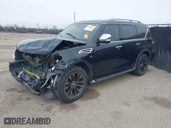 2018 Nissan Armada Platinum with VIN JN8AY2NF8J9333263, listed as a IAAI auction lot 41486915 with 126,536 mi miles. Bid and sale history available at carsss.com. Image 2.