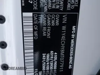 2021 Mercedes-Benz Sprinter Cargo with VIN W1Y4ECHY8MT077911, listed as a Copart auction lot 82195923 with Not Provided miles and . Bid and sale history available at carsss.com. Image 13.