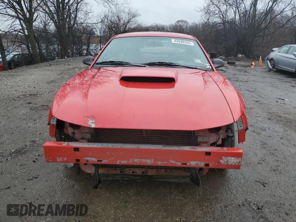 2002 Ford Mustang GT Deluxe with VIN 1FAFP42X22F177467, listed as a Copart auction lot 43930355 with 0 mi miles and Salvage Title. Bid and sale history available at carsss.com. Image 5.