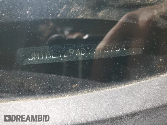 2013 Mazda 3 i Touring with VIN JM1BL1LP3D1773754, listed as a Copart auction lot 55914945 with 157,547 mi miles and Salvage title. Bid and sale history available at DreamBid. Image 12.