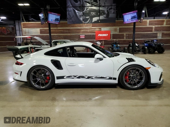 2019 Porsche 911 GT3 RS with VIN WP0AF2A94KS165326, listed as a Copart auction lot 76881844 with 9,991 mi miles and Salvage Title. Bid and sale history available at DreamBid. Image 1.