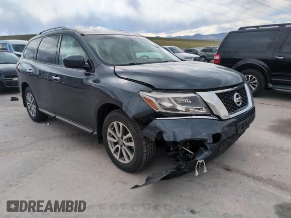 2015 Nissan Pathfinder SV with VIN 5N1AR2MM8FC713945, listed as a Copart auction lot 53490855 with 99,809 mi miles and Salvage Title. Bid and sale history available at carsss.com. Image 12.