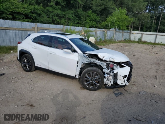 2020 Lexus UX 250h F Sport with VIN JTHR9JBH2L2025902, listed as a Copart auction lot 58944834 with 14,597 mi miles and Salvage title. Bid and sale history available at DreamBid. Image 4.