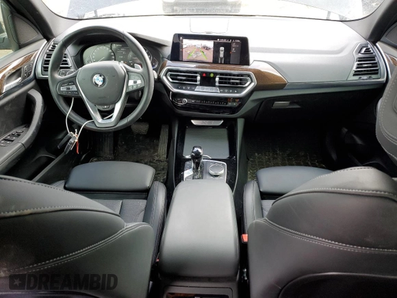 2022 BMW X3 xDrive30i with VIN 5UX53DP01N9L98122, listed as a Copart auction lot 50094865 with 33,452 mi miles and Salvage Title. Bid and sale history available at DreamBid. Image 8.