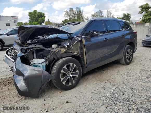 2020 Toyota Highlander XLE with VIN 5TDGZRAH4LS022288, listed as a Copart auction lot 50589795 with 64,994 mi miles and Non Repairable. Bid and sale history available at carsss.com. Image 1.