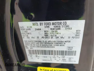 2010 Ford Escape Limited with VIN 1FMCU9EGXAKA03369, listed as a IAAI auction lot 42368670 with 168,272 mi miles and . Bid and sale history available at DreamBid. Image 9.