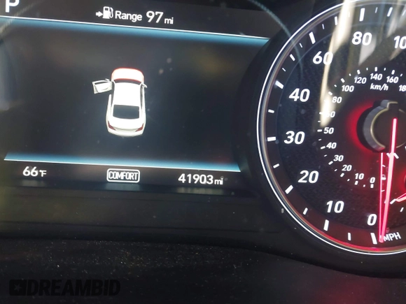 2019 Genesis G70 2.0T Advanced with VIN KMTG34LA1KU021793, listed as a IAAI auction lot 40461168 with 41,903 mi miles. Bid and sale history available at carsss.com. Image 15.