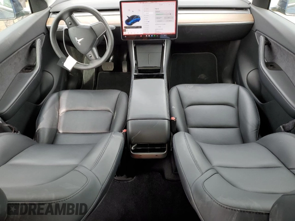 2021 Tesla Model Y Long Range with VIN 5YJYGDEE9MF095417, listed as a Copart auction lot 52960515 with 39,528 mi miles and Salvage Title. Bid and sale history available at DreamBid. Image 8.