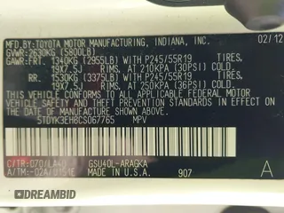 2012 Toyota Highlander Limited with VIN 5TDYK3EH6CS067765, listed as a IAAI auction lot 42269783 with Not provided miles and . Bid and sale history available at DreamBid. Image 9.
