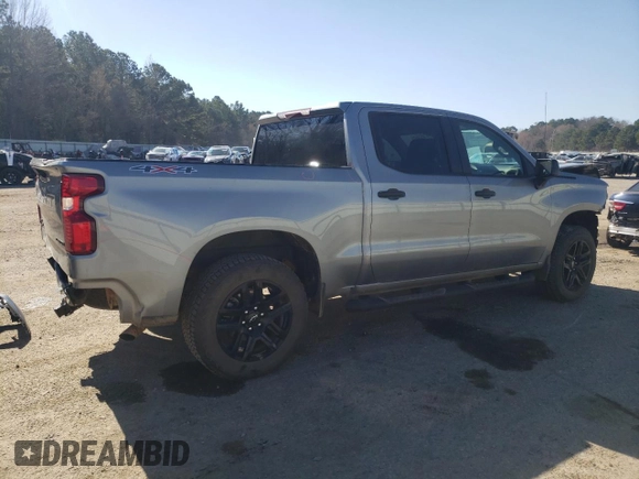 2024 Chevrolet Silverado 1500 Custom with VIN 3GCPDBEK4RG351205, listed as a Copart auction lot 47282645 with 5,950 mi miles and Salvage Title. Bid and sale history available at DreamBid. Image 3.