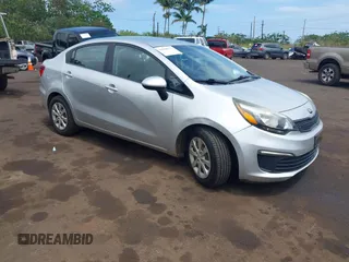 2016 Kia Rio LX with VIN KNADM4A33G6638575, listed as a IAAI auction lot 41828931 with 76,220 mi miles. Bid and sale history available at carsss.com. Image 1.