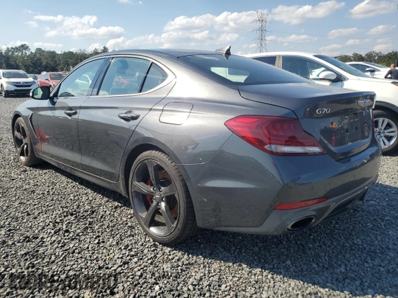 2019 Genesis G70 3.3T Advanced with VIN KMTG34LE4KU022133, listed as a Copart auction lot 76202054 with 0 mi miles and Salvage Title. Bid and sale history available at carsss.com. Image 2.
